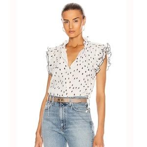 Ganni Pleated Georgette Top